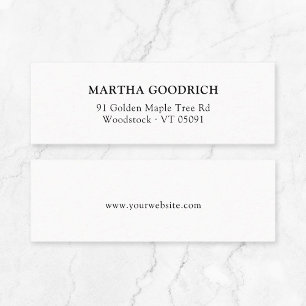Eenvoudige stijlvolle elegante typografie 12 mini visitekaartje