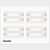 Eenvoudige stijlvolle FAUX Silver en White Striped Rechthoekige Sticker (Vel)