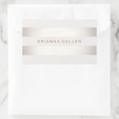 Eenvoudige stijlvolle FAUX Silver en White Striped Rechthoekige Sticker (Tas)