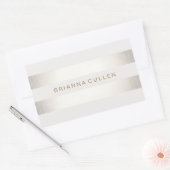 Eenvoudige stijlvolle FAUX Silver en White Striped Rechthoekige Sticker (Envelop)
