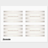 Eenvoudige stijlvolle FAUX Silver en White Stripes Rechthoekige Sticker (Vel)