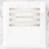 Eenvoudige stijlvolle FAUX Silver en White Stripes Rechthoekige Sticker (Tas)