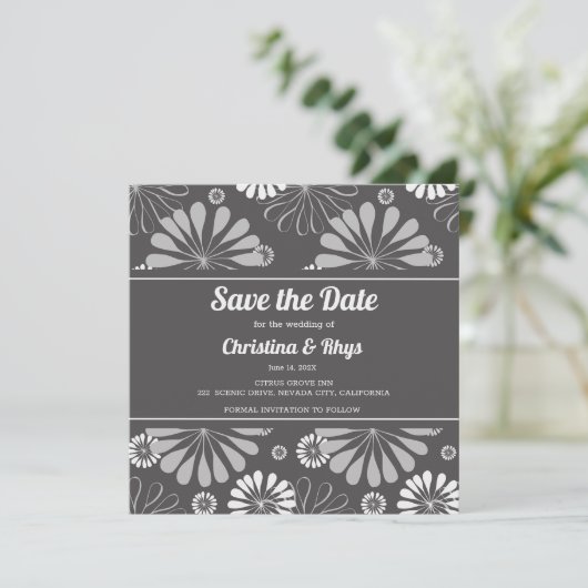 Eenvoudige stijlvolle Floral slaat de datum op Save The Date (Staand voorkant)