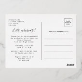 Eenvoudige stijlvolle foto gouden afstudeerfeest folie uitnodiging briefkaart (Achterkant)