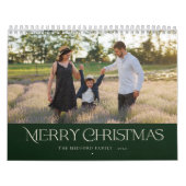 Eenvoudige stijlvolle foto Kerst Bloemen Terug Kalender (Hoes)