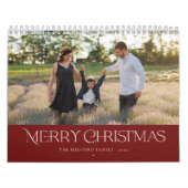 Eenvoudige stijlvolle foto Kerst Bloemen Terug Kalender (Hoes)