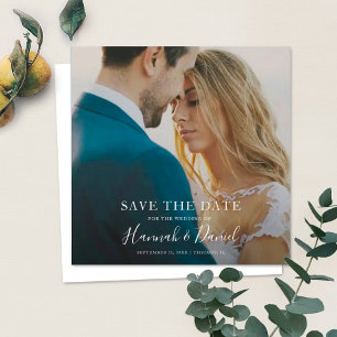 Eenvoudige Stijlvolle Foto Save the Date Wedding I
