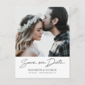 Eenvoudige stijlvolle foto Save the Date Wedding Uitnodiging Briefkaart (Voorkant)