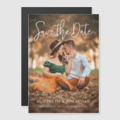 Eenvoudige Stijlvolle Foto Trouwen Save the Date Magnetische Uitnodiging (Voorkant / Achterkant)