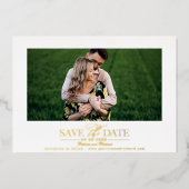 Eenvoudige stijlvolle foto trouwkaart uitnodiging (Voorkant)