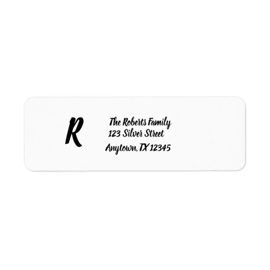Eenvoudige stijlvolle gepersonaliseerde monogramle etiket (Voorkant)