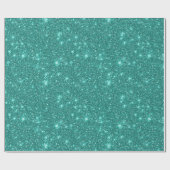 Eenvoudige Stijlvolle Glam Turquoise Sparkling Gli Cadeaupapier (Vlak)