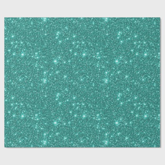 Eenvoudige Stijlvolle Glam Turquoise Sparkling Gli Cadeaupapier (Vlak)