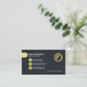 Eenvoudige stijlvolle Gold Buttonnen Tab CEO Found Visitekaartje (Staand voorkant)