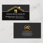 Eenvoudige, stijlvolle Gold Rooftop Building Visitekaartje (Voorkant / Achterkant)