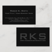 Eenvoudige stijlvolle grijs op zwart Pro Visitekaartje (Voorkant / Achterkant)