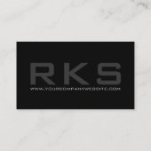 Eenvoudige stijlvolle grijs op zwart Pro Visitekaartje (Achterkant)