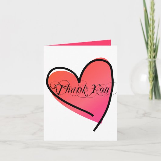 Eenvoudige Stijlvolle Hart Huwelijk Dank Je Bedankkaart (Voorkant)