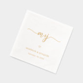 Eenvoudige Stijlvolle Initialen Moderne Monogramme Folie Servetten (Links)