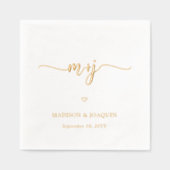 Eenvoudige Stijlvolle Initialen Moderne Monogramme Folie Servetten (Voorkant)