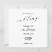 Eenvoudige stijlvolle kalligrafie bruiloft uitnodi (Voorkant)