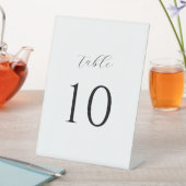 Eenvoudige stijlvolle minimale bruiloft tafel numm reclamebord met voetstuk (Insitu)