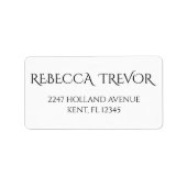 Eenvoudige stijlvolle minimalistische adresetikett etiket (Voorkant)