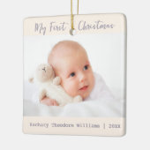 Eenvoudige stijlvolle minimalistische baby's eerst keramisch ornament (Links)