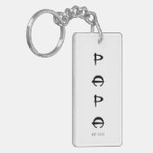 Eenvoudige stijlvolle minimalistische papa vaders sleutelhanger (Voorkant Links)