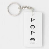 Eenvoudige stijlvolle minimalistische papa vaders sleutelhanger (Voorkant)