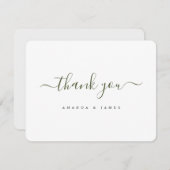 Eenvoudige stijlvolle moderne groene script bruilo bedankkaart (Voorkant / Achterkant)