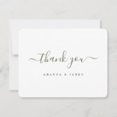 Eenvoudige stijlvolle moderne groene script bruilo bedankkaart (Voorkant)