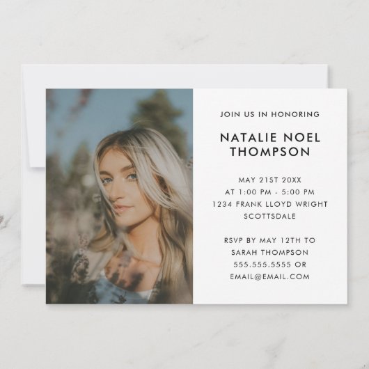 Eenvoudige Stijlvolle Moderne Klasse van 2024 Afst Kaart (Achterkant)