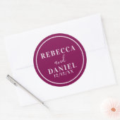 Eenvoudige Stijlvolle Moderne Minimale Monogram Hu Ronde Sticker (Envelop)