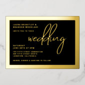 Eenvoudige Stijlvolle Moderne Minimalistische Scri Folie Uitnodiging (Voorkant)