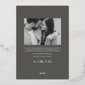 Eenvoudige stijlvolle moderne verticale foto sla d folie uitnodiging (Achterkant)