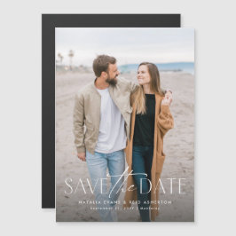 Eenvoudige stijlvolle moderne verticale foto sla d magnetische uitnodiging