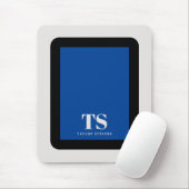 Eenvoudige stijlvolle monogram kleurblok blauw muismat (Met muis)