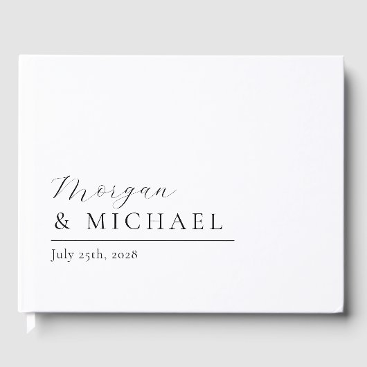 Eenvoudige stijlvolle namen Moderne minimale bruil Gastenboek (Voorkant)