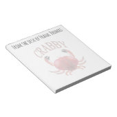 Eenvoudige stijlvolle Natuur Crabby Typografie Notitieblok (Schuin)