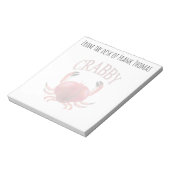 Eenvoudige stijlvolle Natuur Crabby Typografie Notitieblok (Linkerzijde)