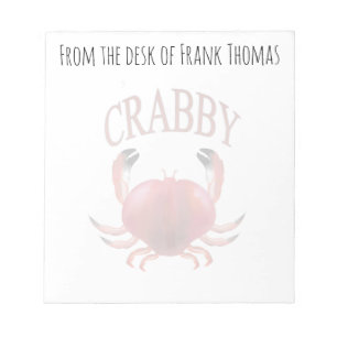 Eenvoudige stijlvolle Natuur Crabby Typografie Notitieblok