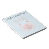 Eenvoudige stijlvolle Natuur Crabby Typografie Notitieblok (Schuin)