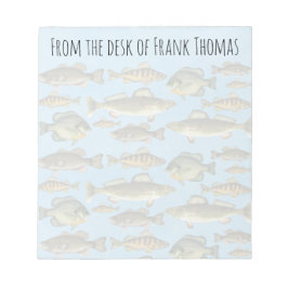 Eenvoudige, stijlvolle Natuur vissers Angler Fish Notitieblok