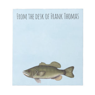 Eenvoudige stijlvolle Natuur Vist Angler Fisherman Notitieblok