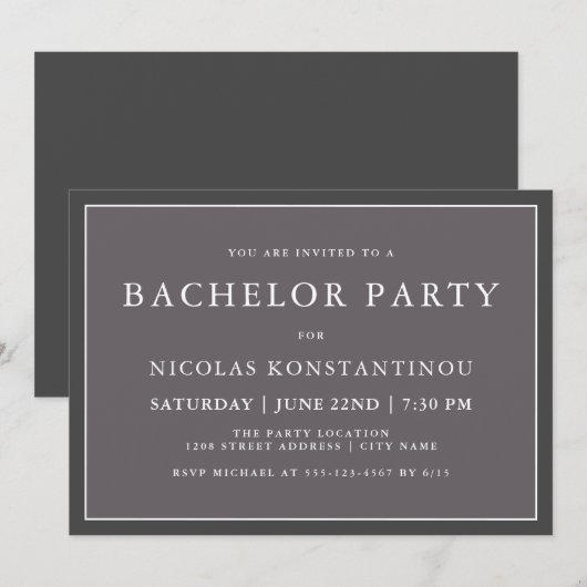 Eenvoudige stijlvolle neutrale donkergrijze vrijge kaart (Voorkant / Achterkant)