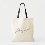 Eenvoudige, stijlvolle, persoonlijke scriptnaam vo tote bag<br><div class="desc">Deze stijlvolle en minimalistische canvas tas is uitgerust met een modern handgeschreven stijlscript. Pas de naam aan gebruikend het gebied van de sjabloon.</div>