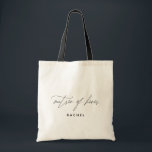 Eenvoudige, stijlvolle, persoonlijke scriptnaam vo tote bag<br><div class="desc">Deze stijlvolle en minimalistische canvas tas is voorzien van "matron of eres" in een modern handgeschreven stijlscript. Pas de naam aan gebruikend het gebied van de sjabloon.</div>