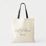 Eenvoudige, stijlvolle, persoonlijke scriptnaam vo tote bag<br><div class="desc">Deze stijlvolle en minimalistische canvas tas is voorzien van een 'eremiddel' in een modern handgeschreven stijlscript. Pas de naam aan gebruikend het gebied van de sjabloon.</div>