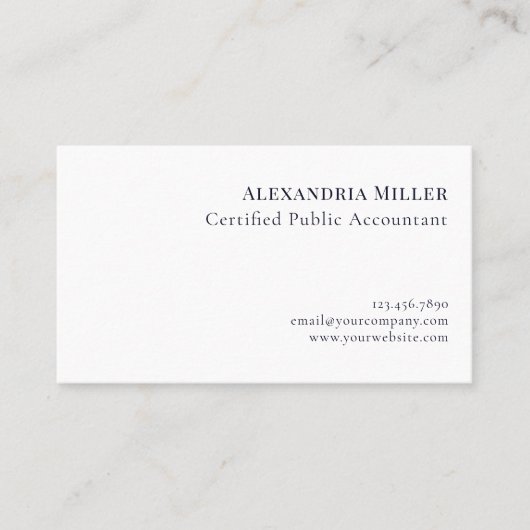 Eenvoudige stijlvolle professional visitekaartje (Voorkant)